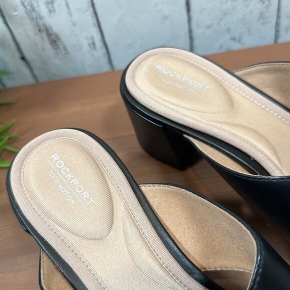 NWOT Rockport Alaina Buckle Total Motion Leather Slide Sandals Size 6.5 - Picture 5 of 11